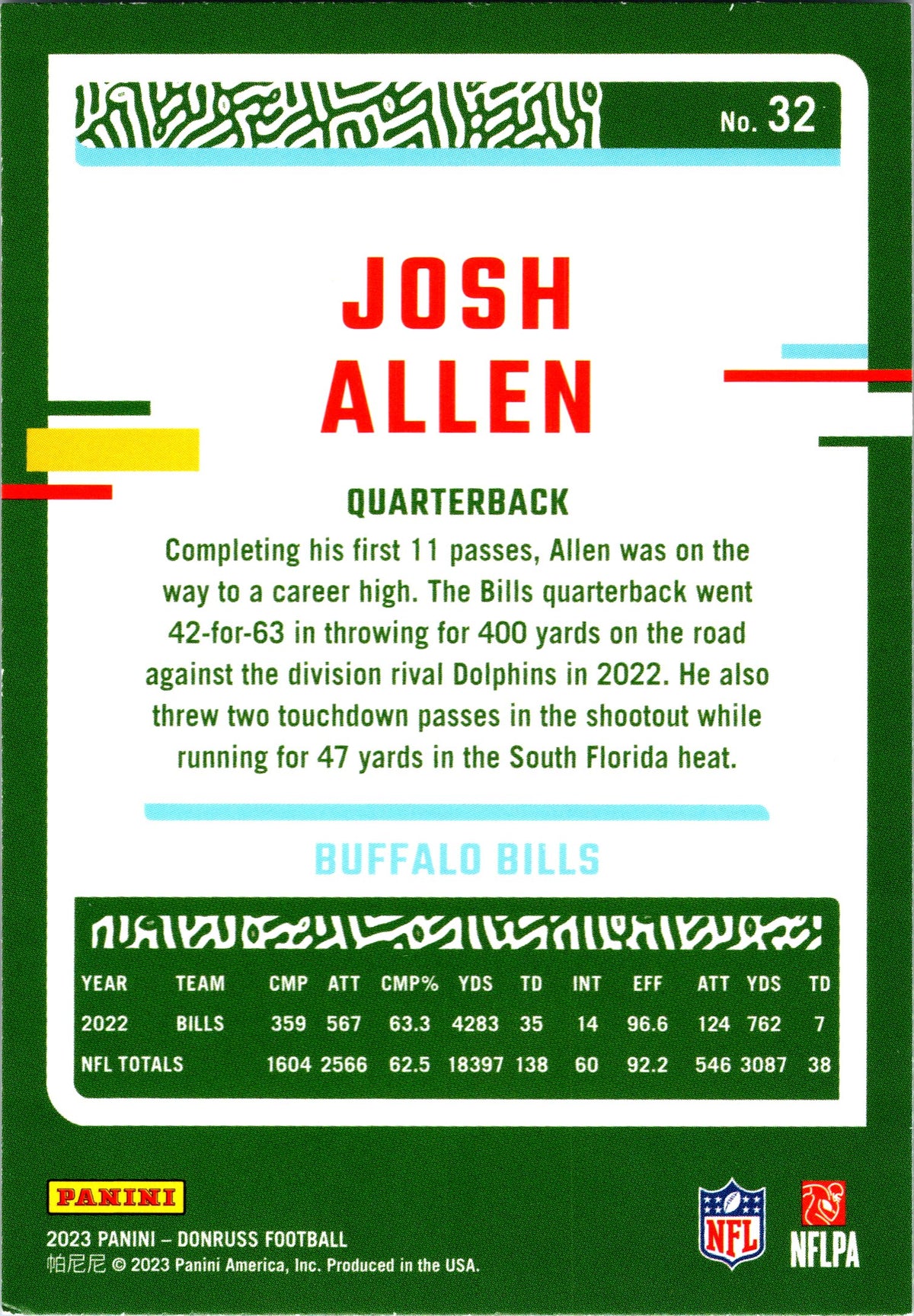 2023 Donruss #32 Josh Allen