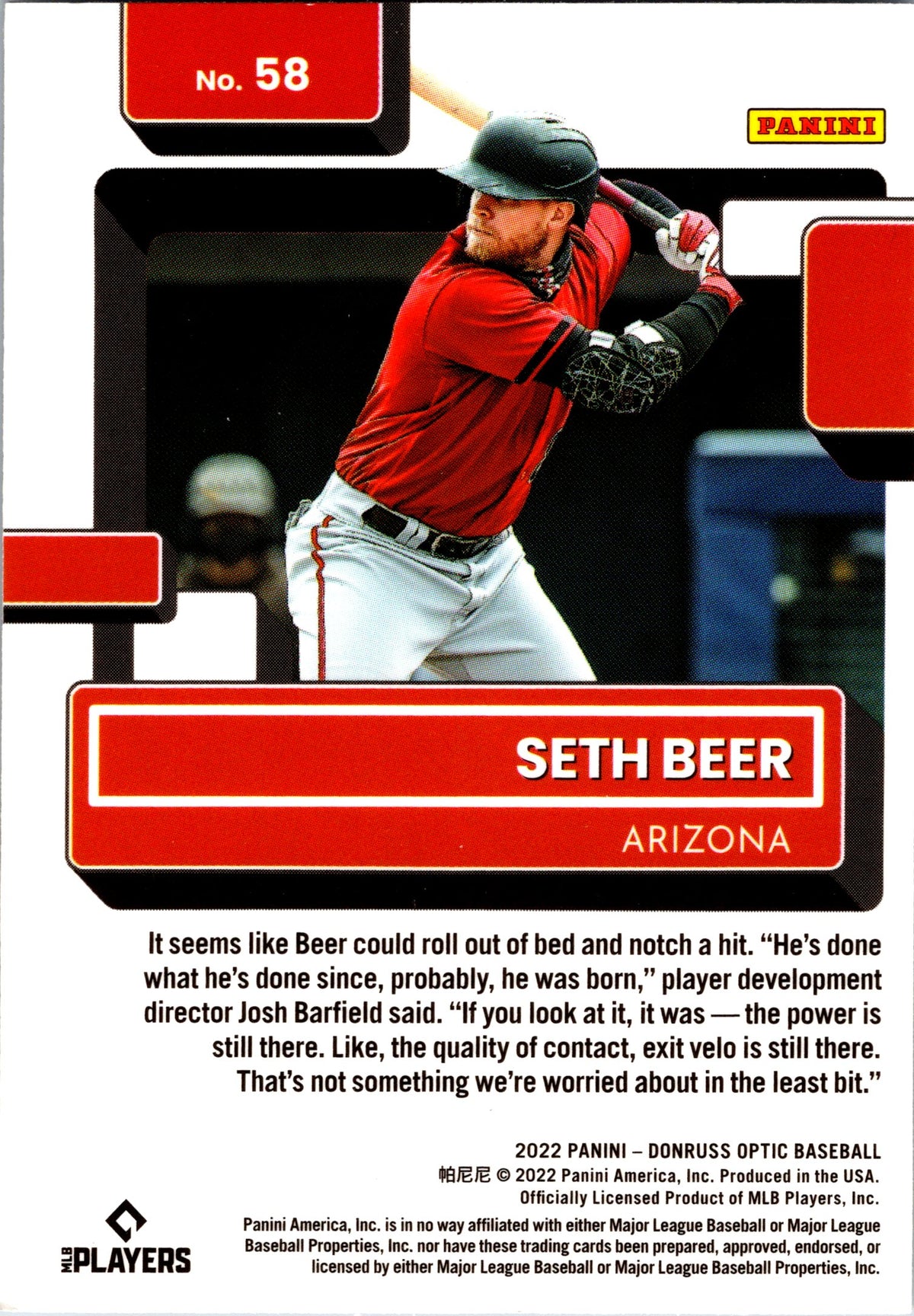 2022 Donruss Optic #58 Seth Beer