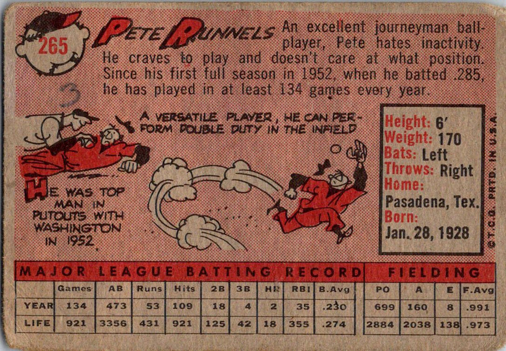 1958 Topps #265 Pete Runnels