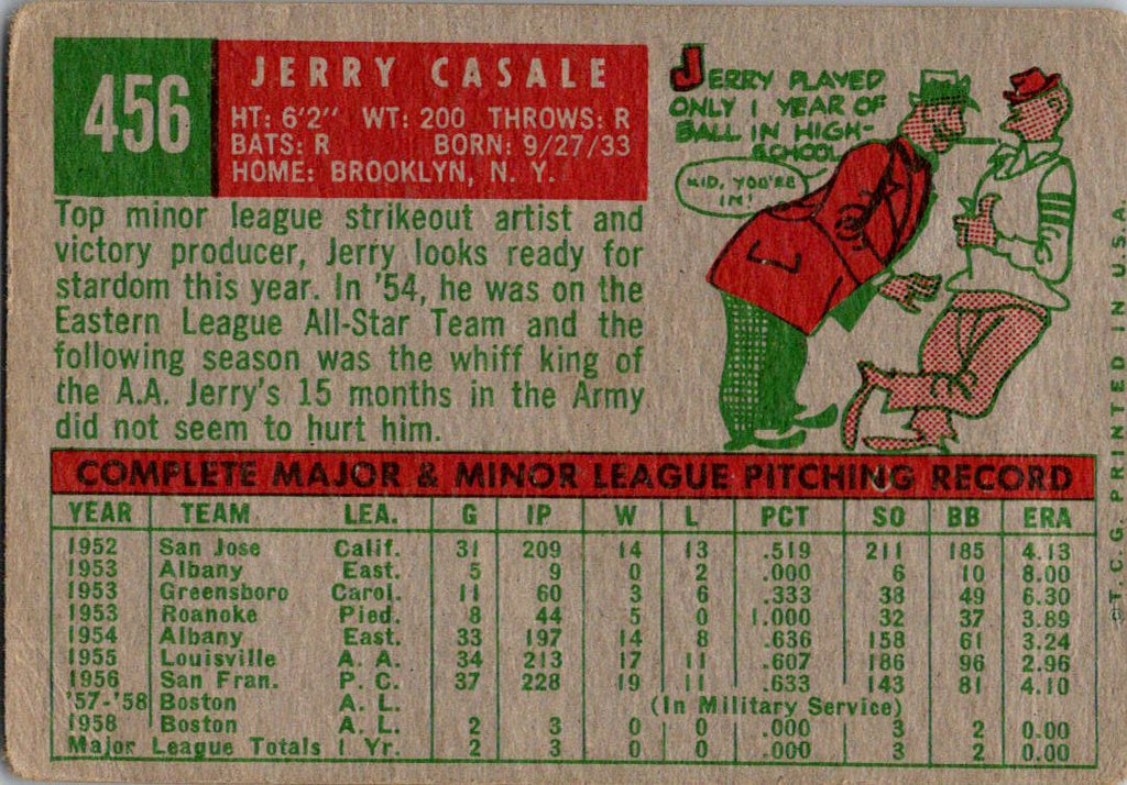 1959 Topps #456 Jerry Casale