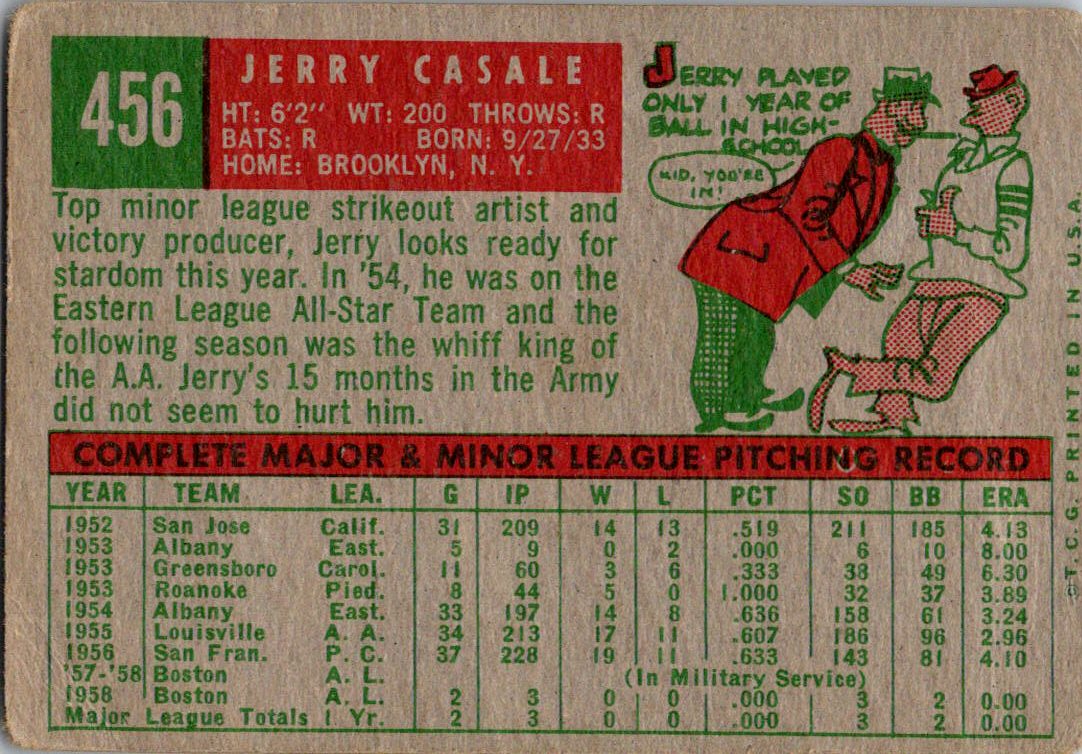 1959 Topps #456 Jerry Casale