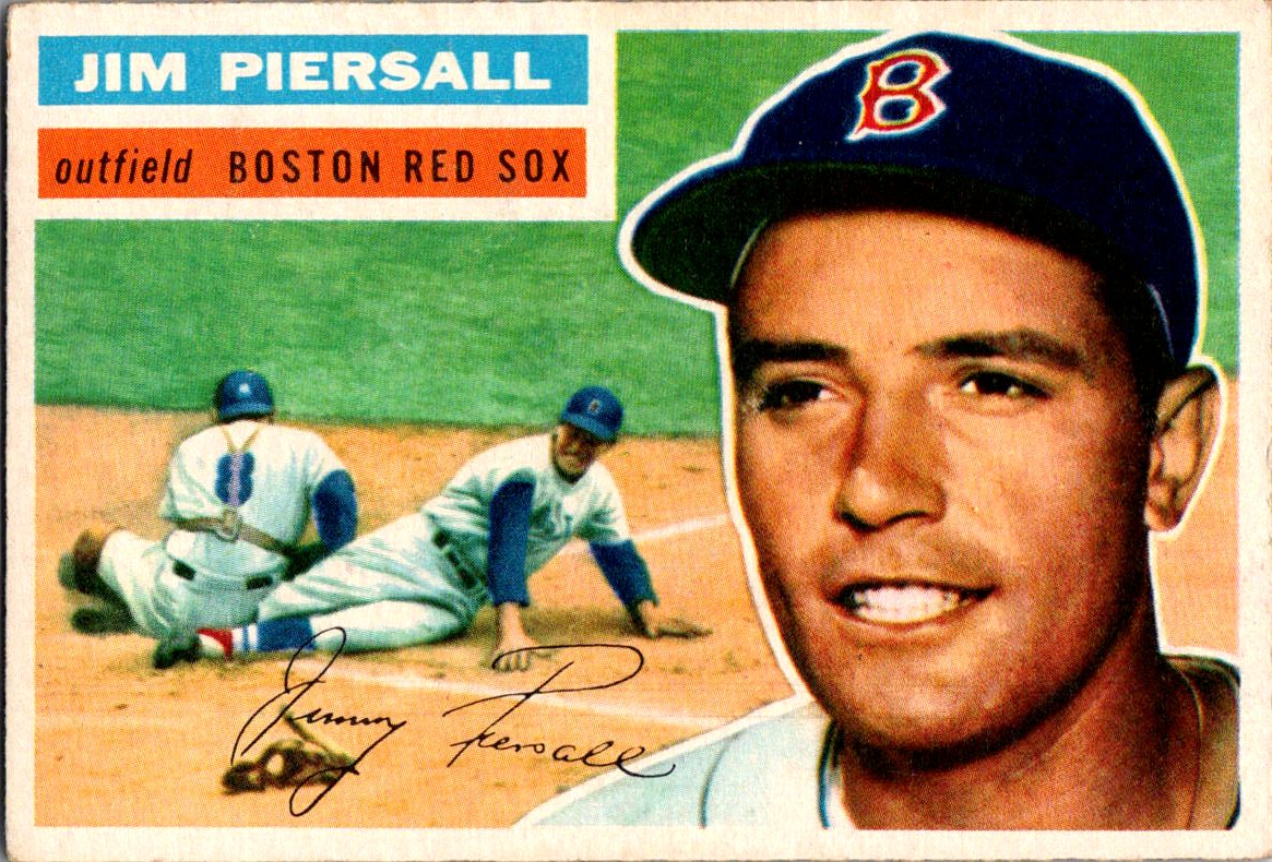 1956 Topps #143b Jim Piersall : White Back