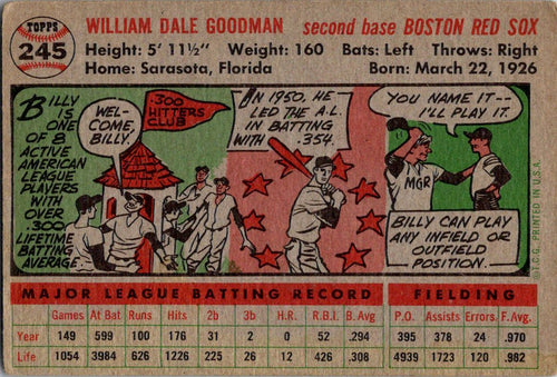 1956 Topps #245 Billy Goodman