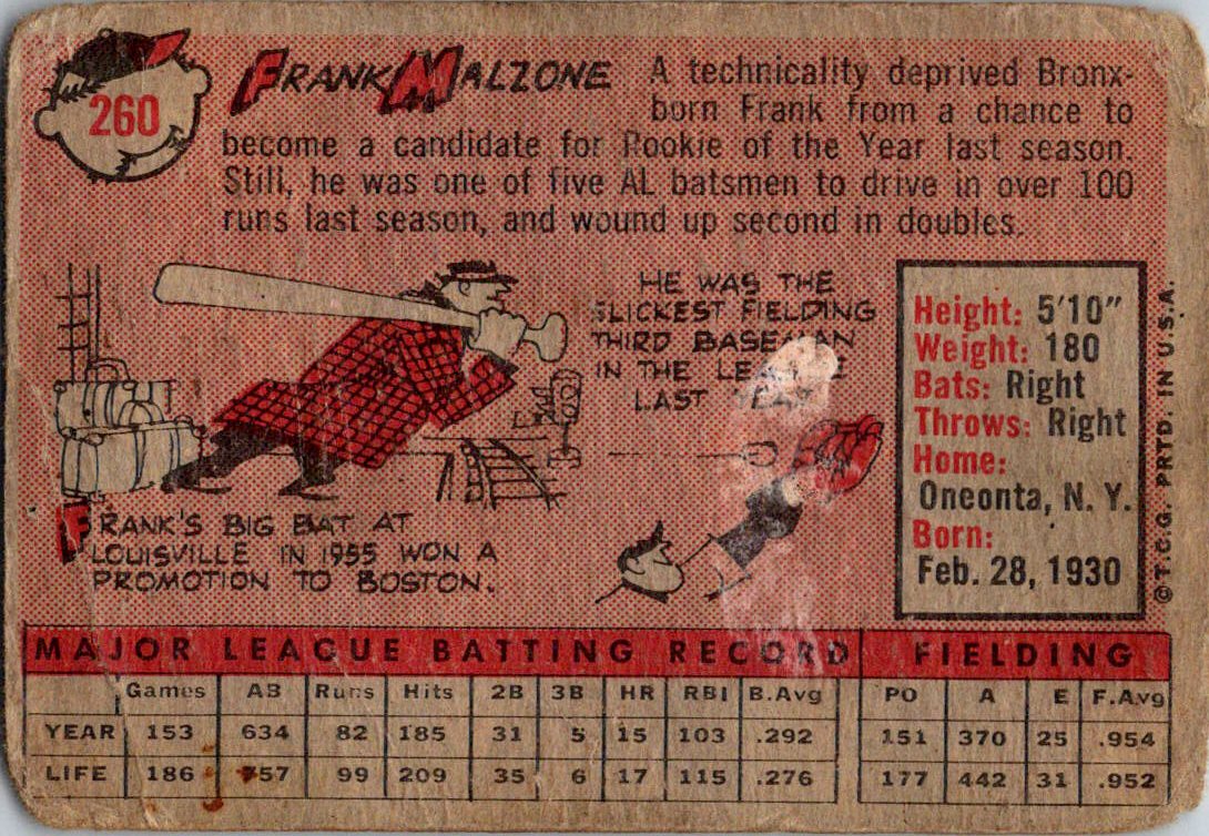 1958 Topps #260 Frank Malzone