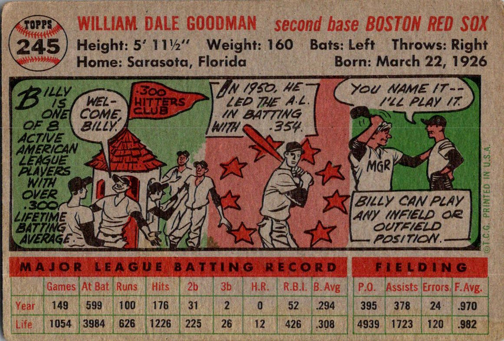 1956 Topps #245 Billy Goodman