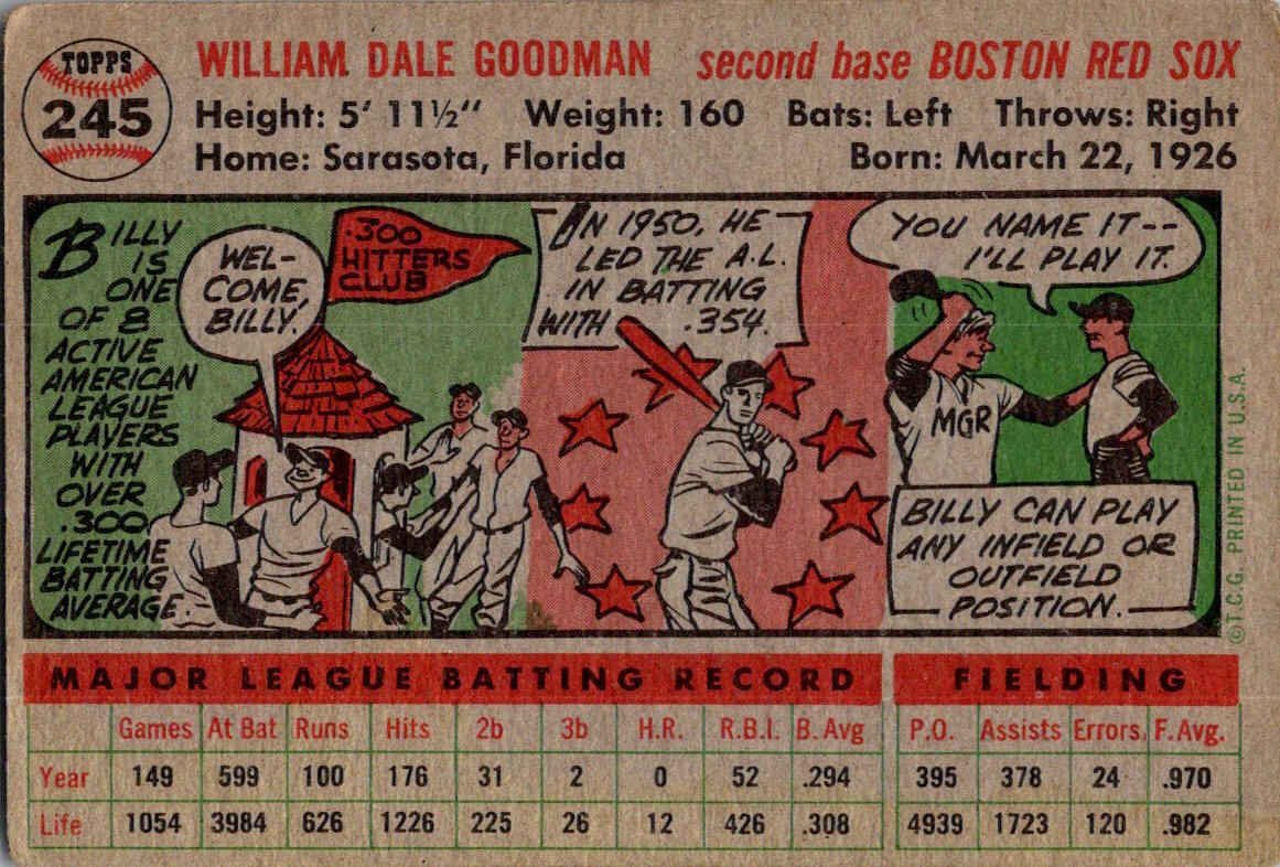 1956 Topps #245 Billy Goodman