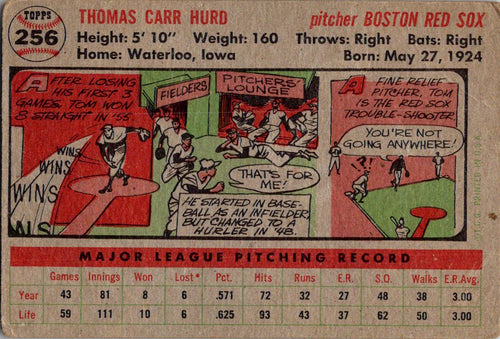 1956 Topps #256 Tom Hurd