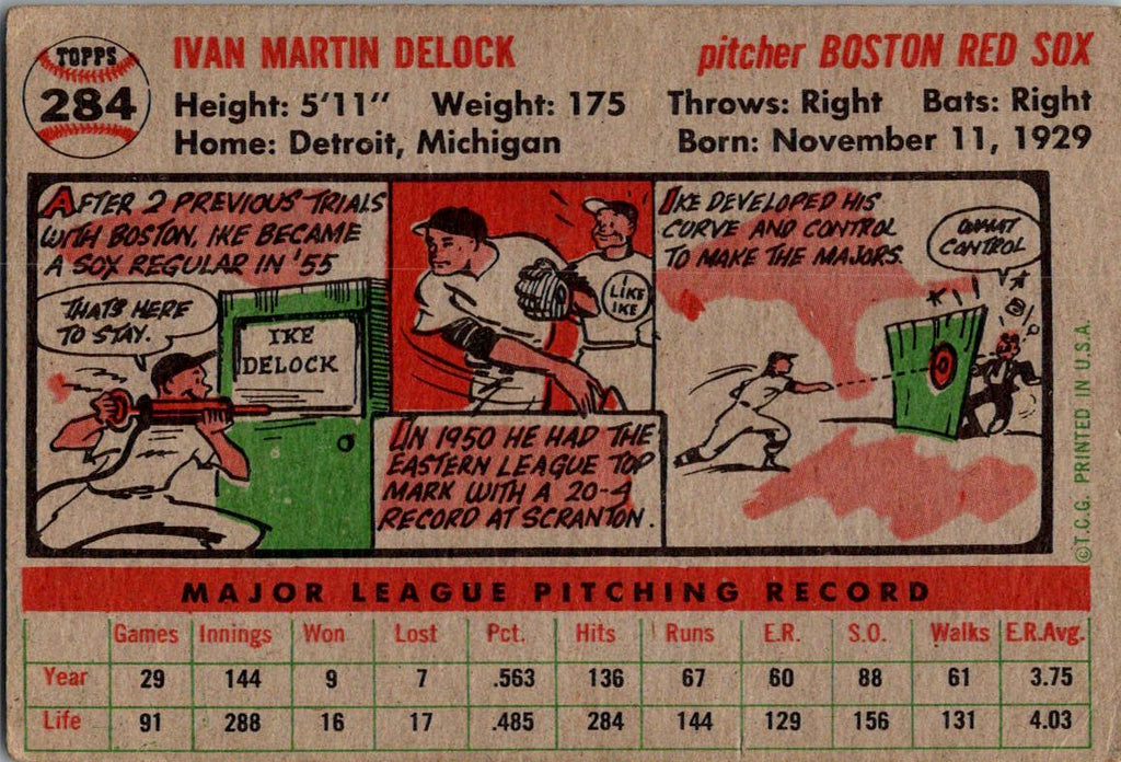 1956 Topps #284 Ike Delock