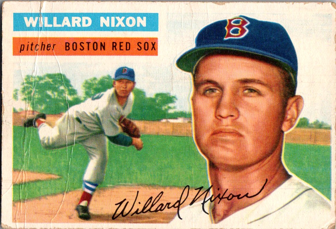 1956 Topps #122a Willard Nixon : White Back