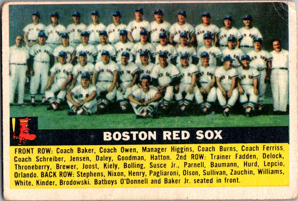 1956 Topps #111b Boston Red Sox : White Back