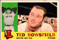1960 Topps #382b Ted Bowsfield : Gray back
