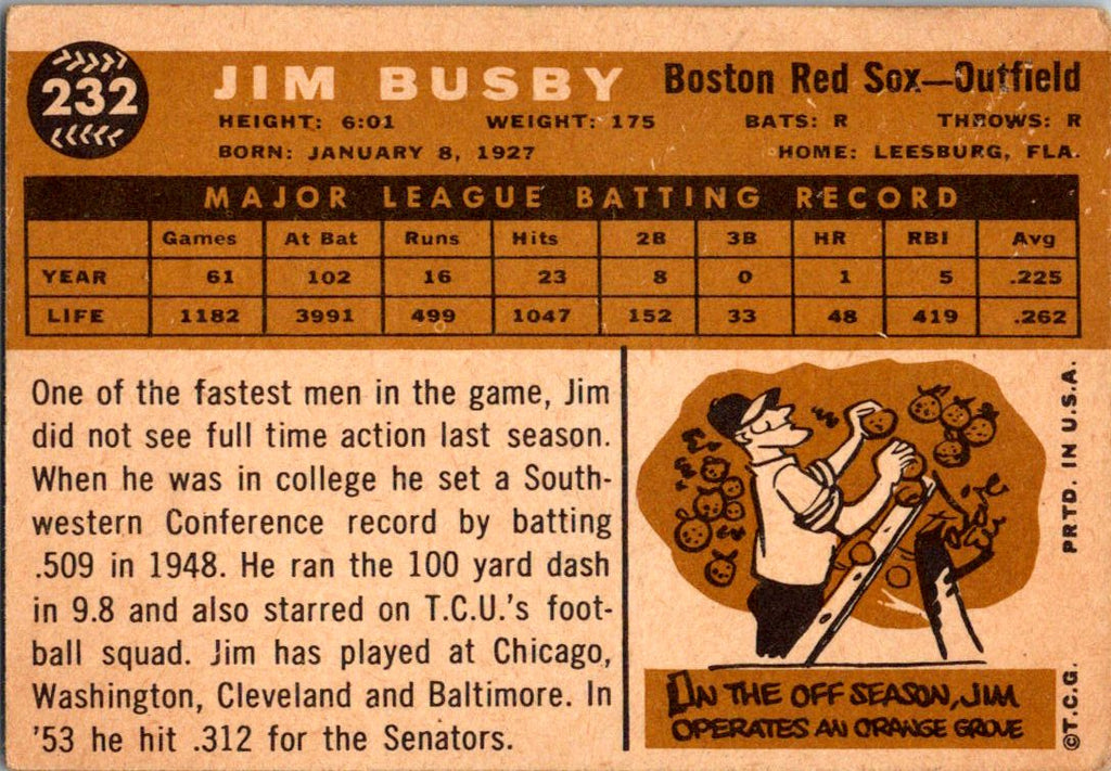 1960 Topps #232 Jim Busby