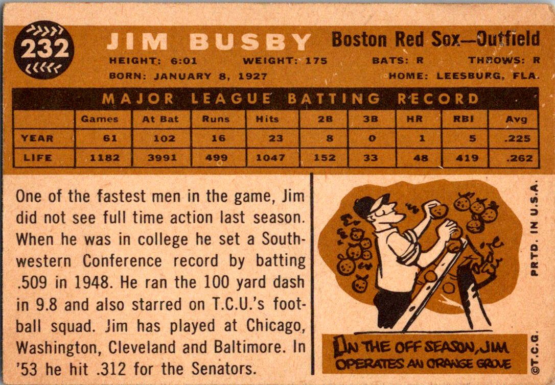 1960 Topps #232 Jim Busby