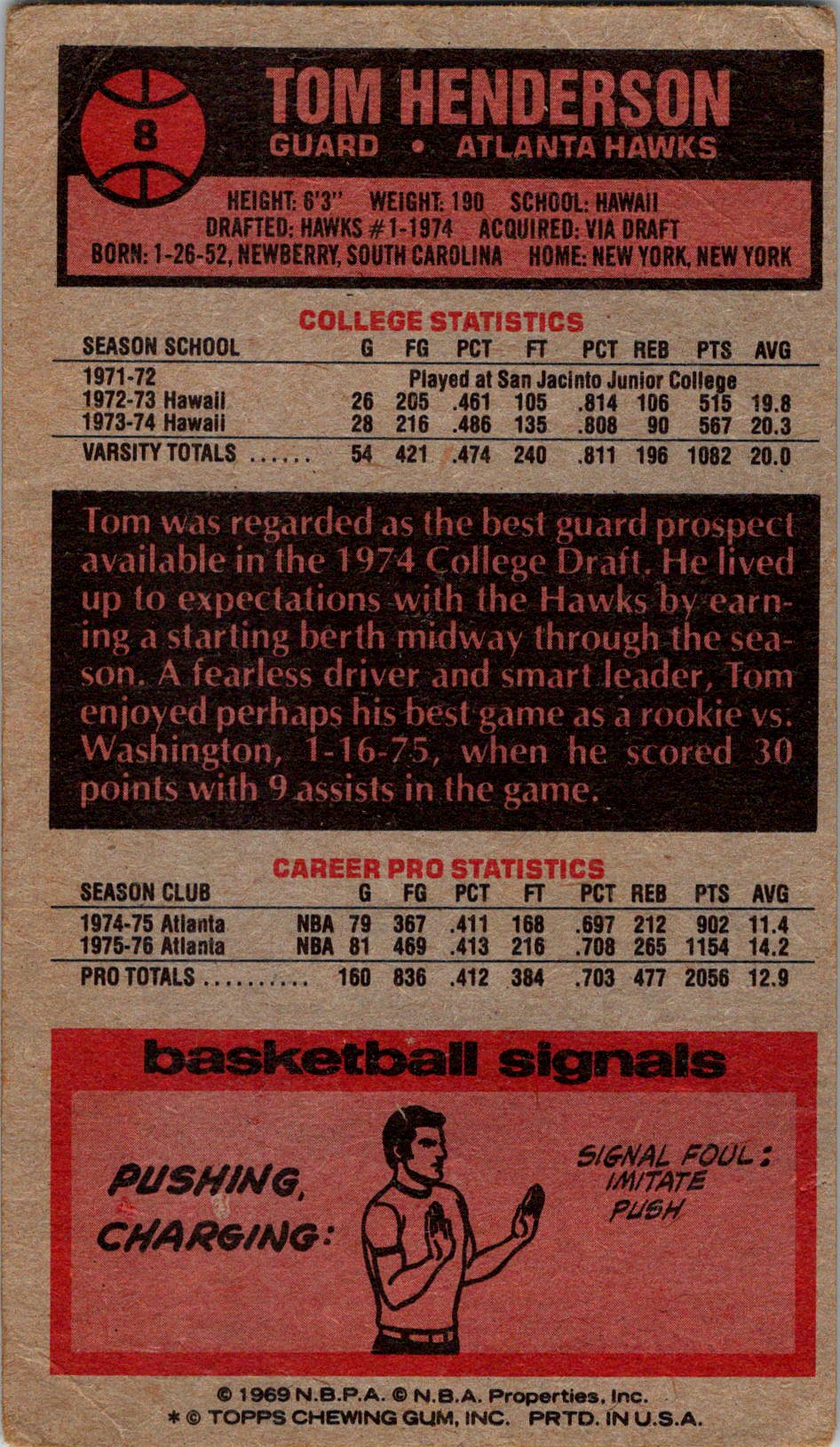 1976-77 Topps #8 Tom Henderson