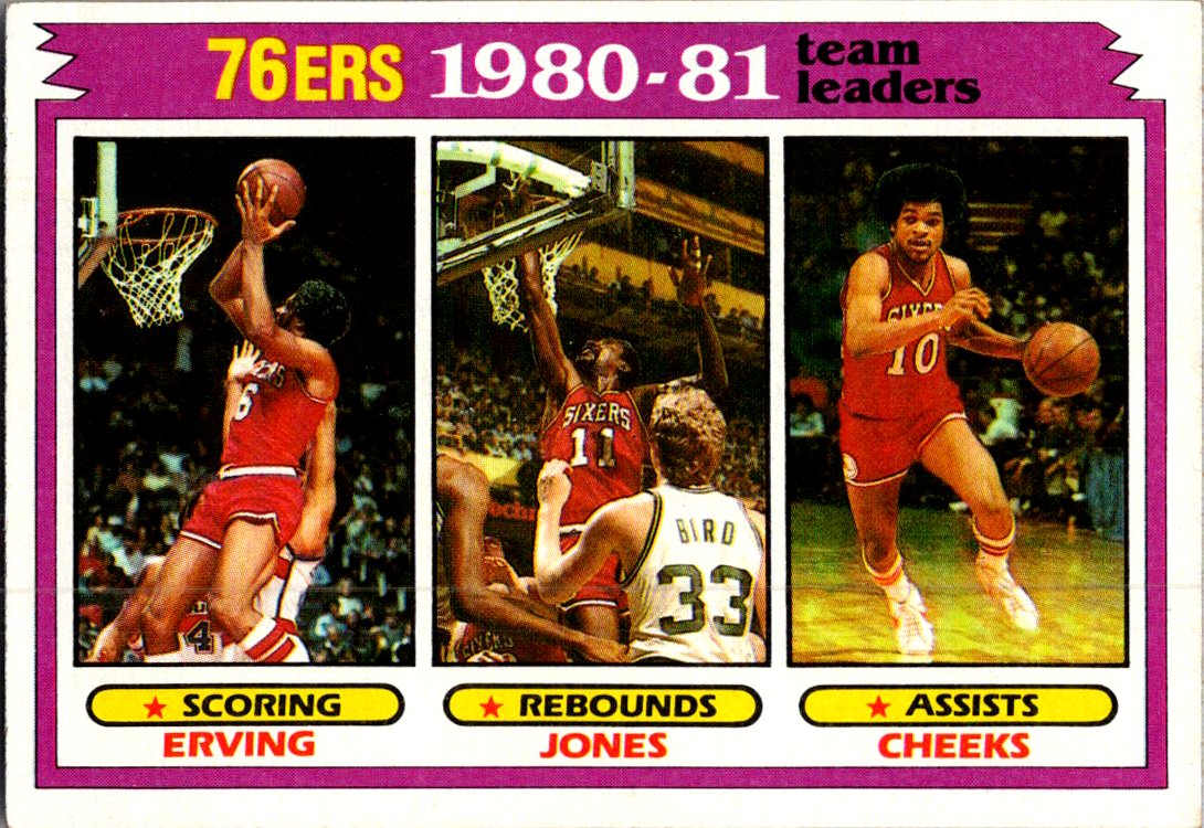 1981-82 Topps #59 Julius Erving / Caldwell Jones / Maurice Cheeks