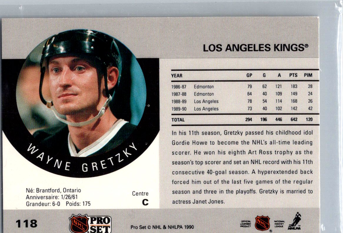 1990-91 Pro Set #118 Wayne Gretzky