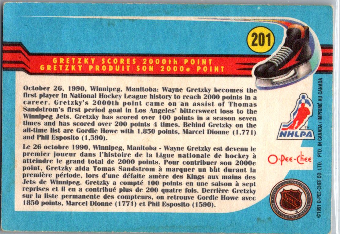 1991-92 Topps #201 Wayne Gretzky