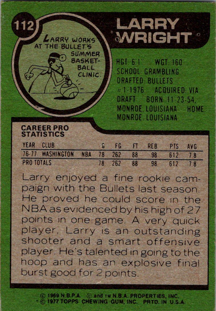 1977-78 Topps #112 Larry Wright