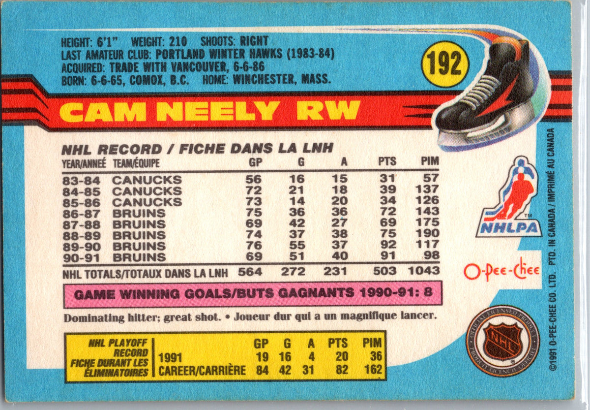 1991-92 Topps #192 Cam Neely