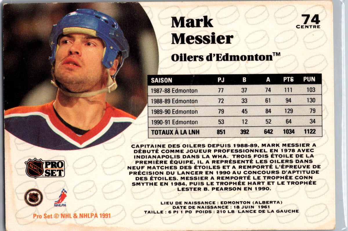 1991-92 Pro Set French #74 Mark Messier