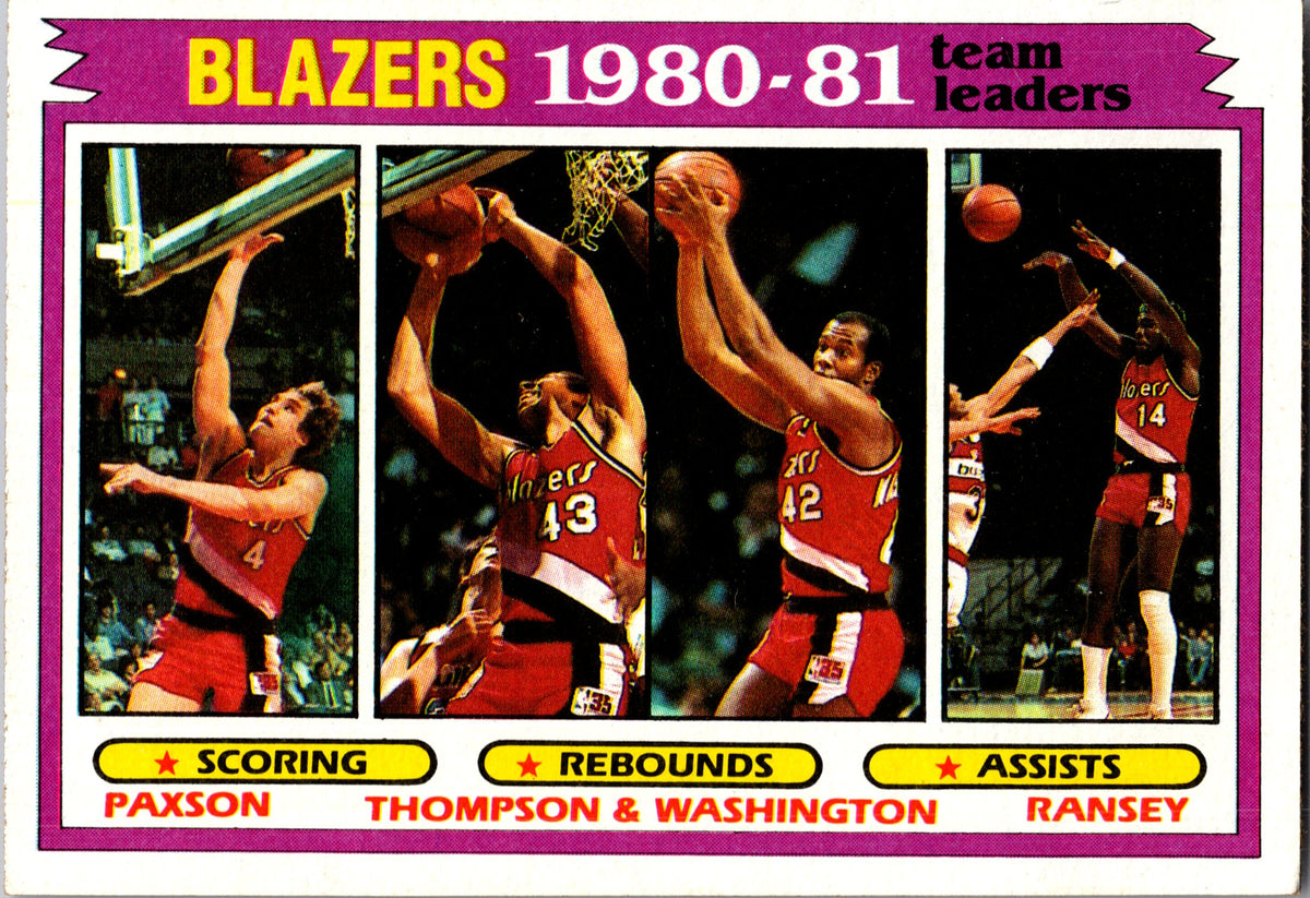 1981-82 Topps #61 Jim Paxson / Mychal Thompson / Kermit Washington