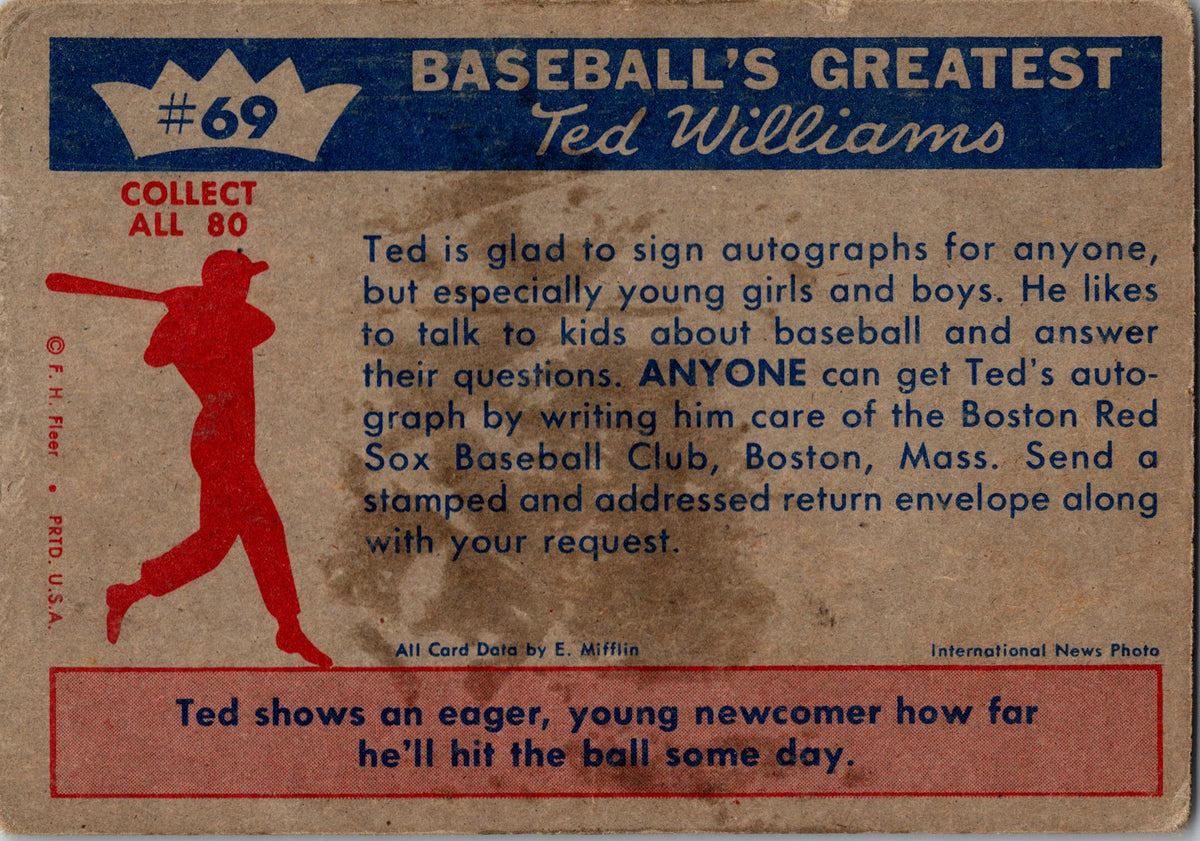 1959 Fleer Ted Williams #69 Ted Williams