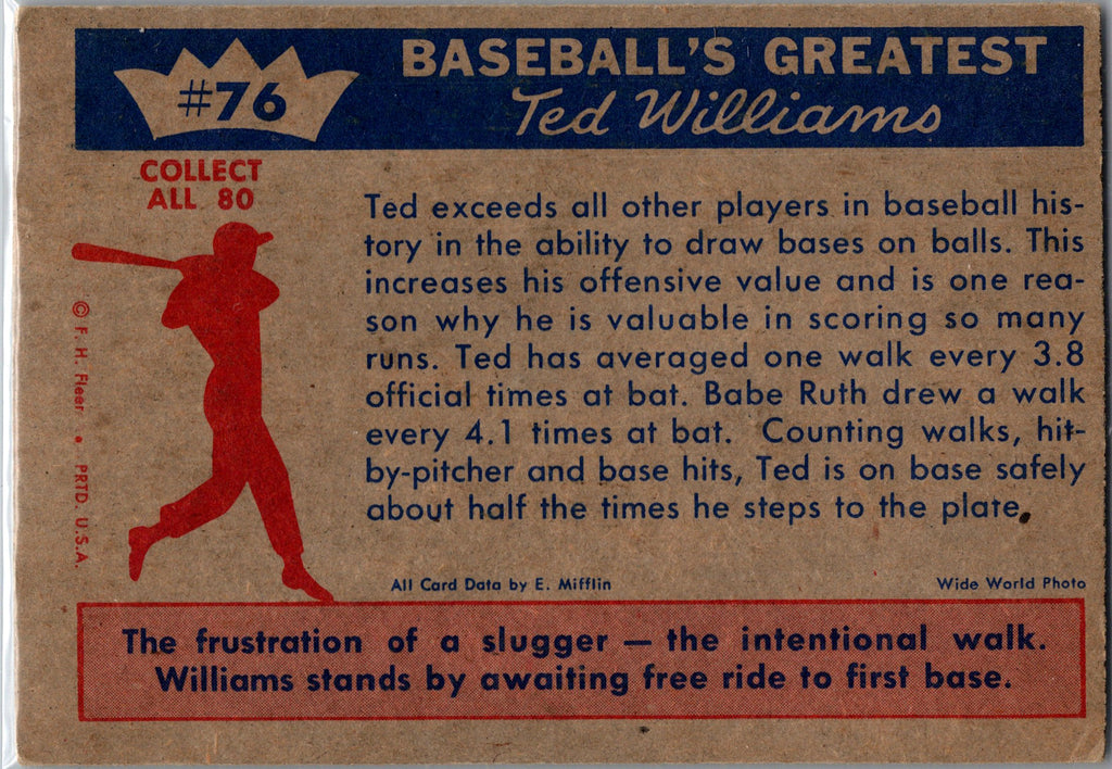 1959 Fleer Ted Williams #76 Ted Williams