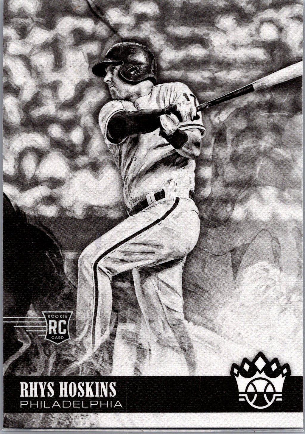 2018 Panini Diamond Kings #121b Rhys Hoskins : Black and White Photo