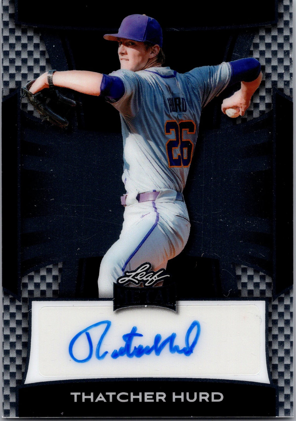 2025 Leaf Metal #BA-TH1 Thatcher Hurd Base Autographs Lite Brite Silver #/49