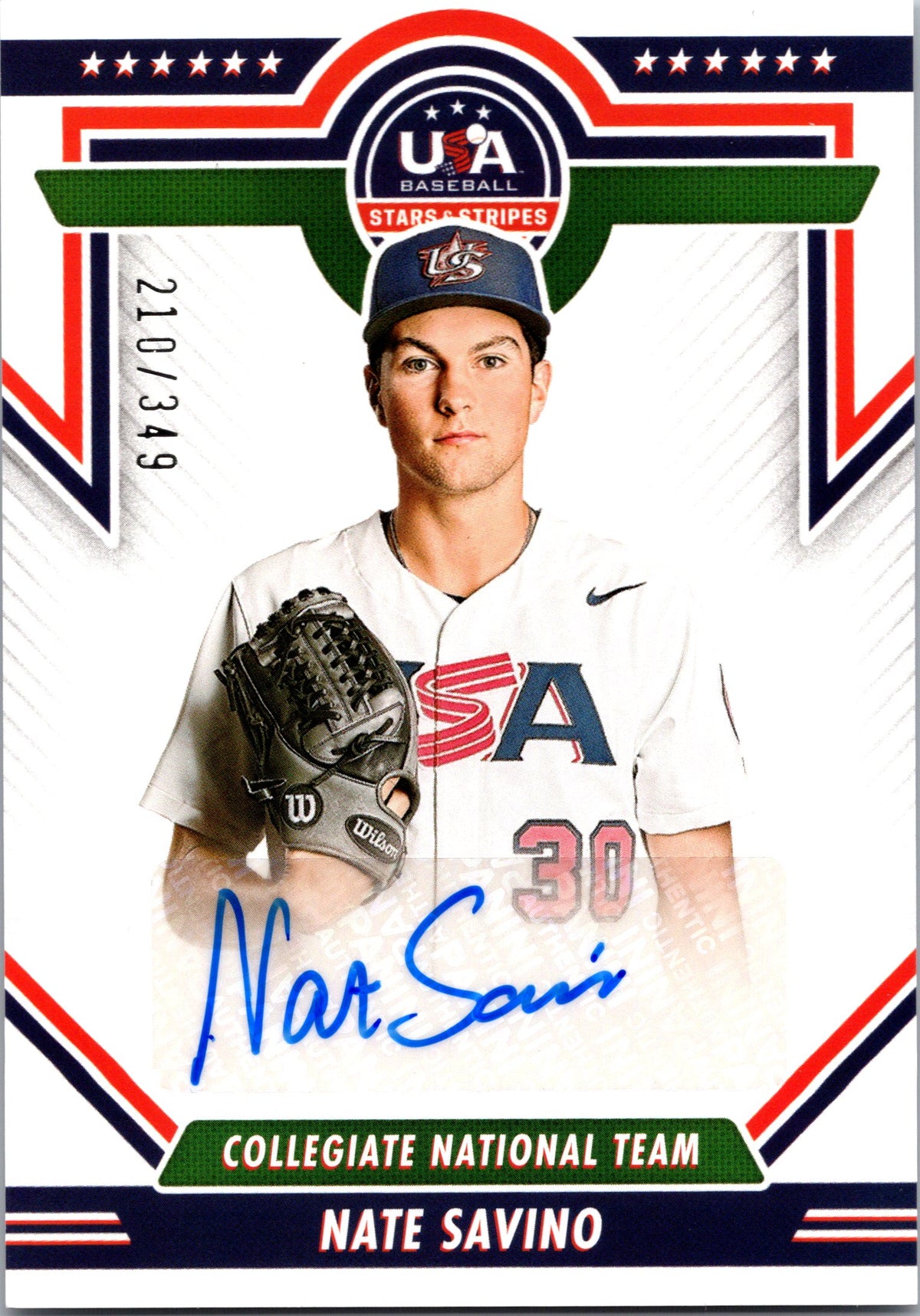 2022 Panini Stars & Stripes USA Baseball #CNTS-JO Josh White Blue Ink #/349