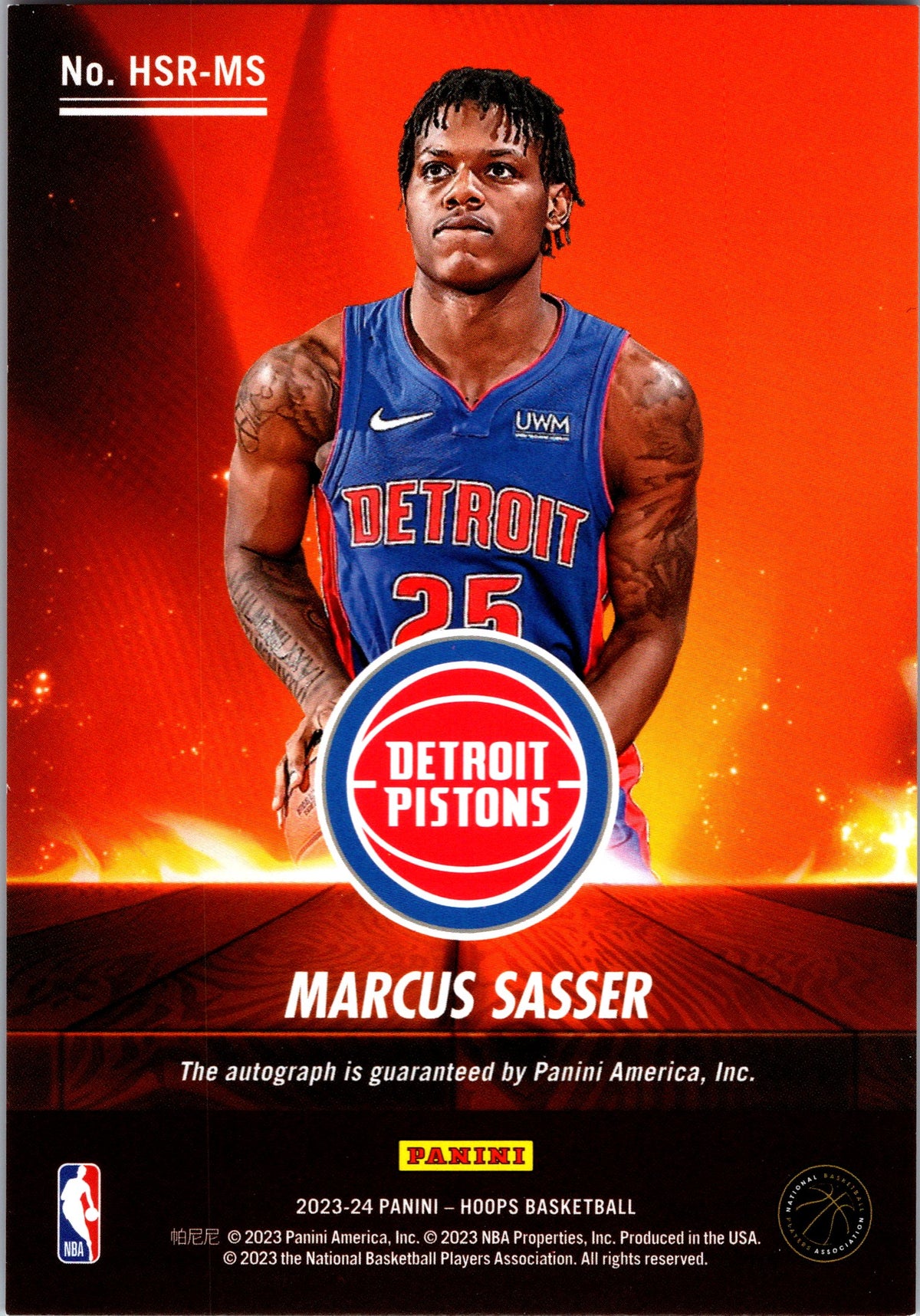 2023-24 Hoops #HSR-MS Marcus Sasser Hot Signatures Rookie