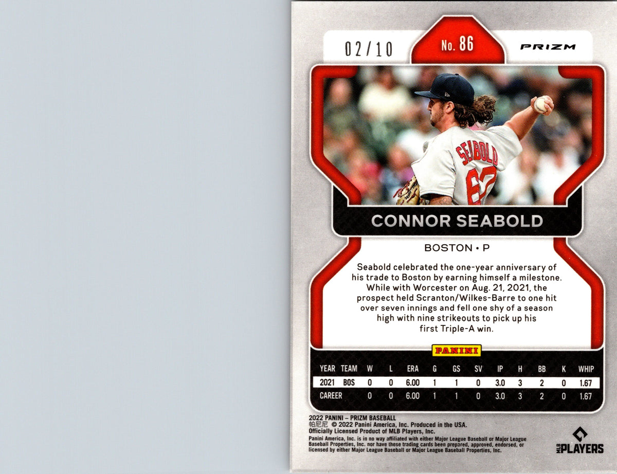 2022 Panini Prizm #86 Connor Seabold Gold Donut Circles Prizm #/10