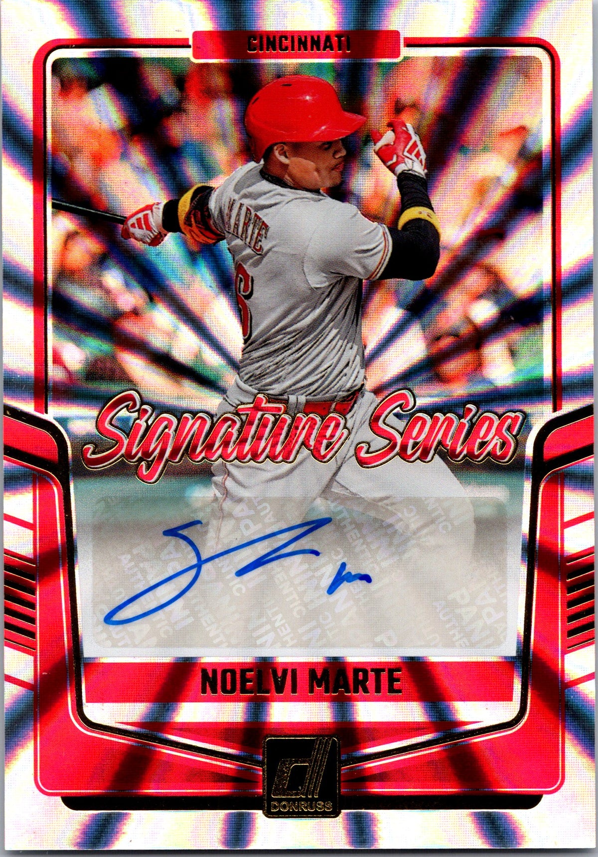2024 Donruss #SS-NM Noelvi Marte Signature Series Silver Laser/Holo
