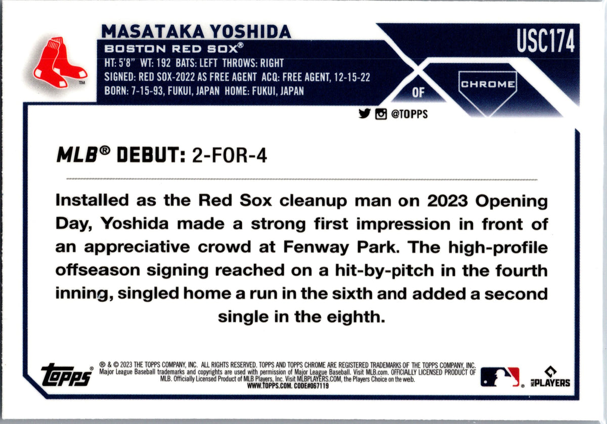 2023 Topps Chrome Update #USC174 Masataka Yoshida