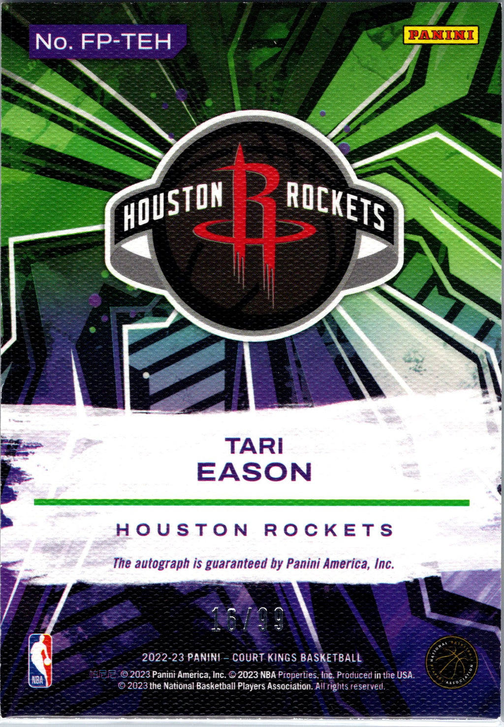 2022-23 Panini Court Kings #FP-TEH Tari Eason Fresh Paint #/199