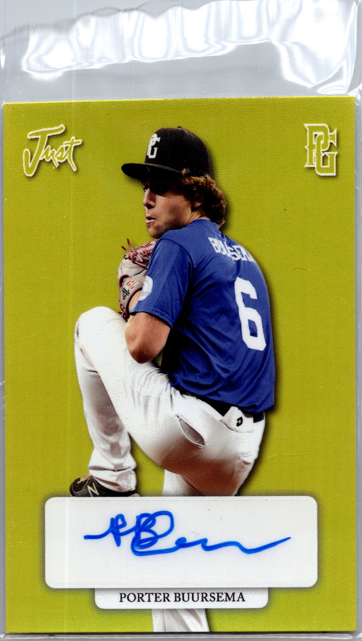2022 Leaf Perfect Game #GA-PB1 Porter Buursema Gems Autographs Lemon Yellow #/7
