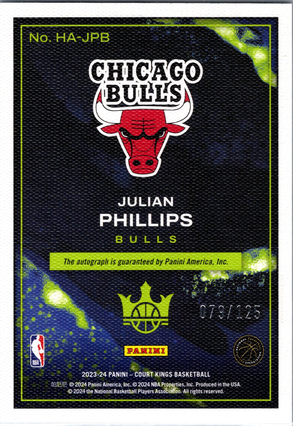 2023-24 Panini Court Kings #HA-JPB Julian Phillips Heir Apparent #/125