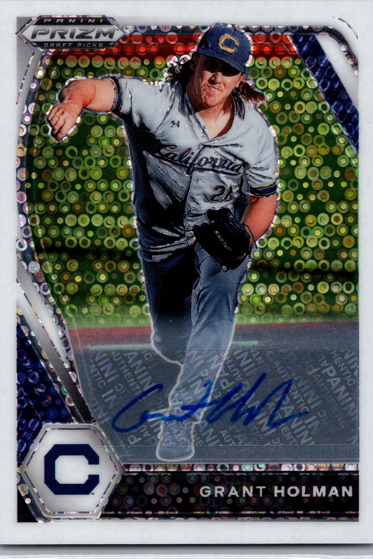 2021 Draft Picks #PDP188 Grant Holman Base Auto Red Donut Circles Prizm #/99