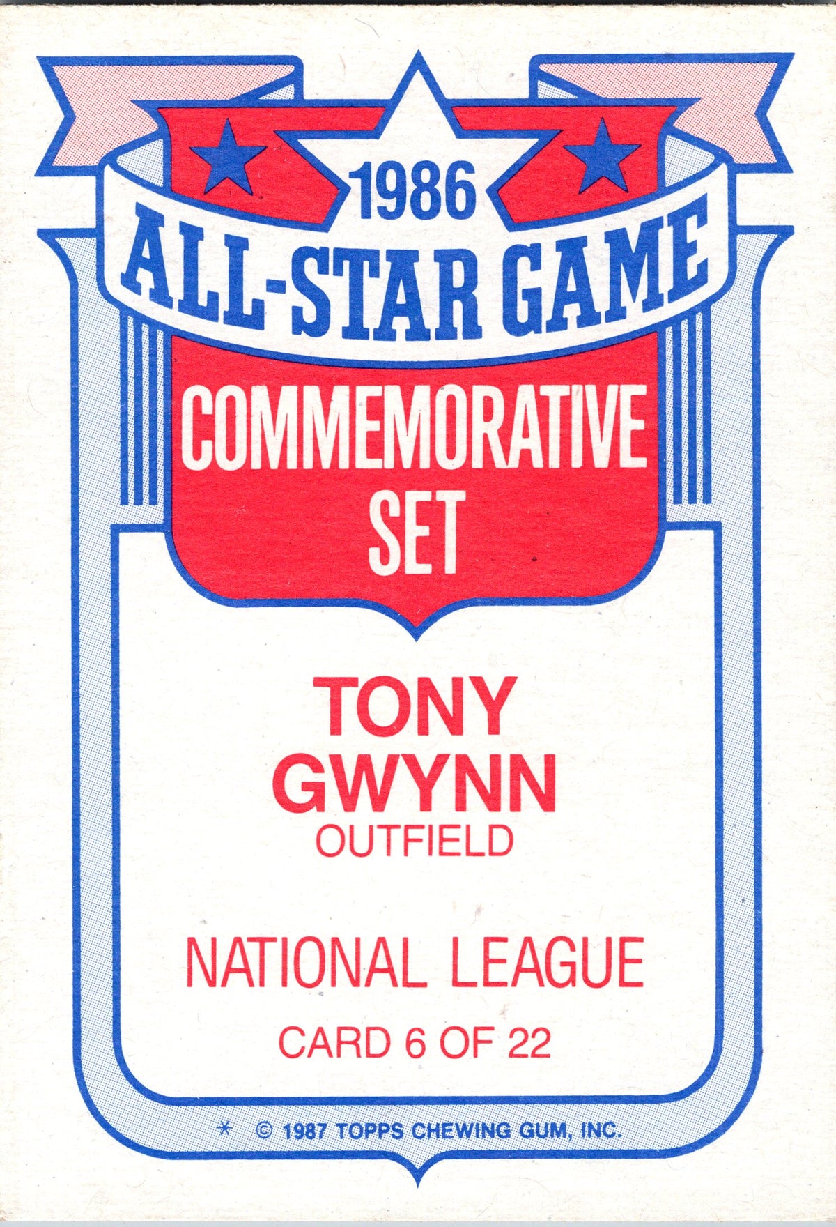 1987 Topps #6 Tony Gwynn Glossy All-Stars