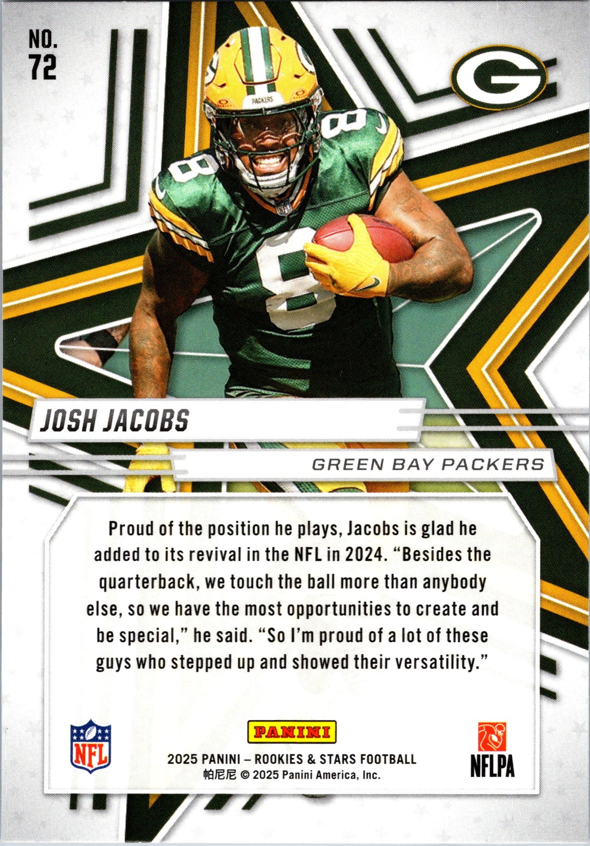 2025 Panini Rookies & Stars #72 Josh Jacobs