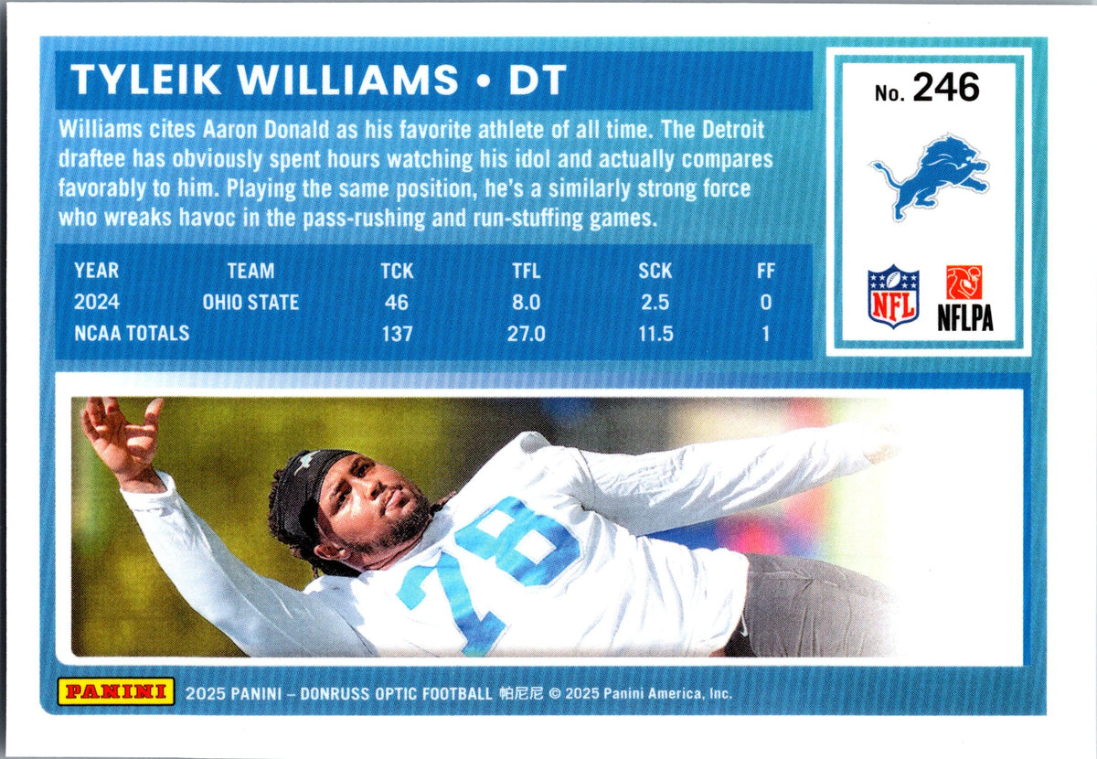 2025 Donruss Optic #246 Tyleik Williams Stars