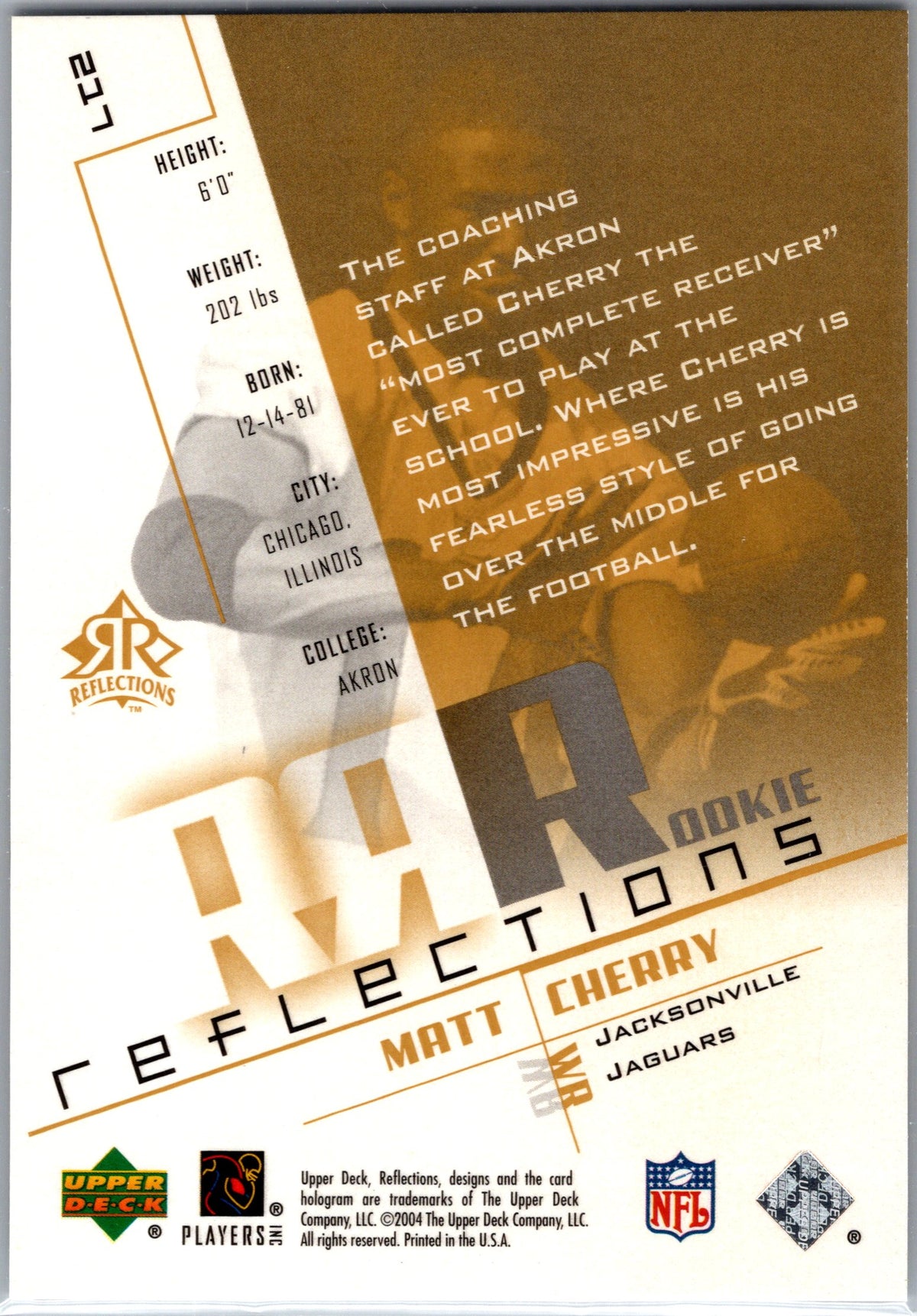 2004 Upper Deck Reflections #217 Matt Cherry #/1150