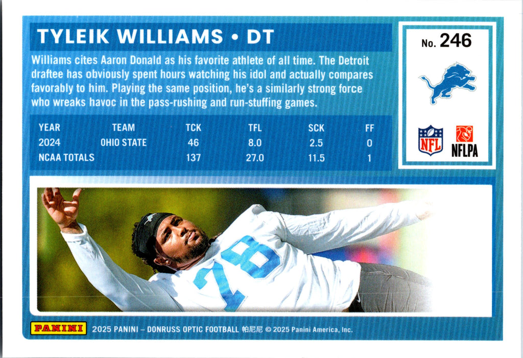 2025 Donruss Optic #246 Tyleik Williams Stars