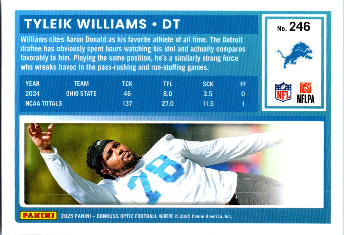 2025 Donruss Optic #246 Tyleik Williams Stars