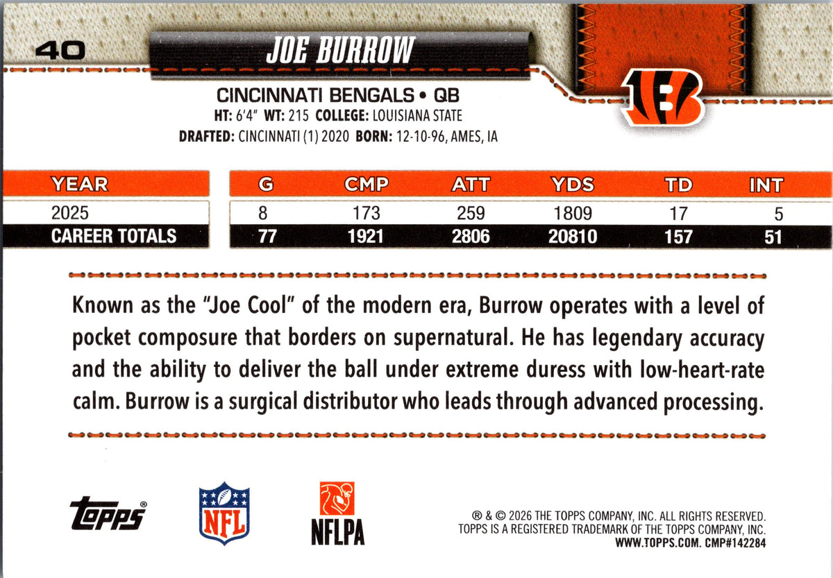 2026 Topps Flagship #40 Joe Burrow