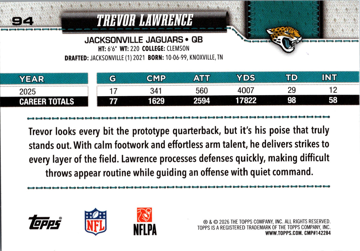 2026 Topps Flagship #94 Trevor Lawrence
