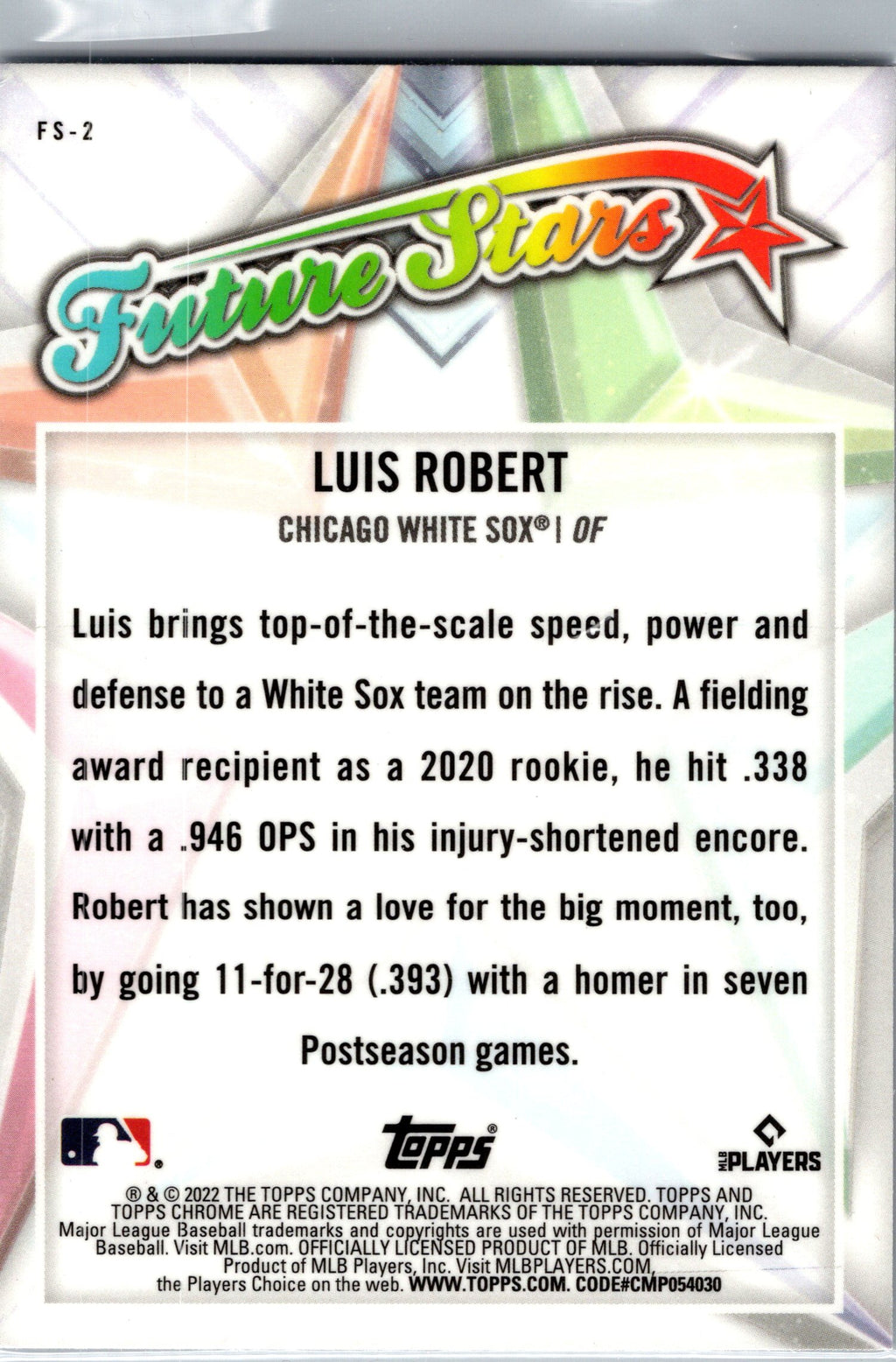 2022 Topps Chrome #FS-2 Luis Robert Future Stars