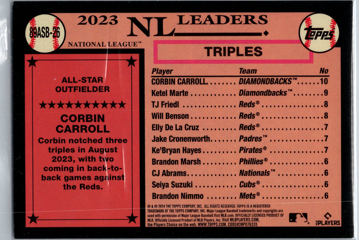 2024 Topps #89ASB-26 Corbin Carroll 1989 Topps Baseball 35th Anniv All-Stars