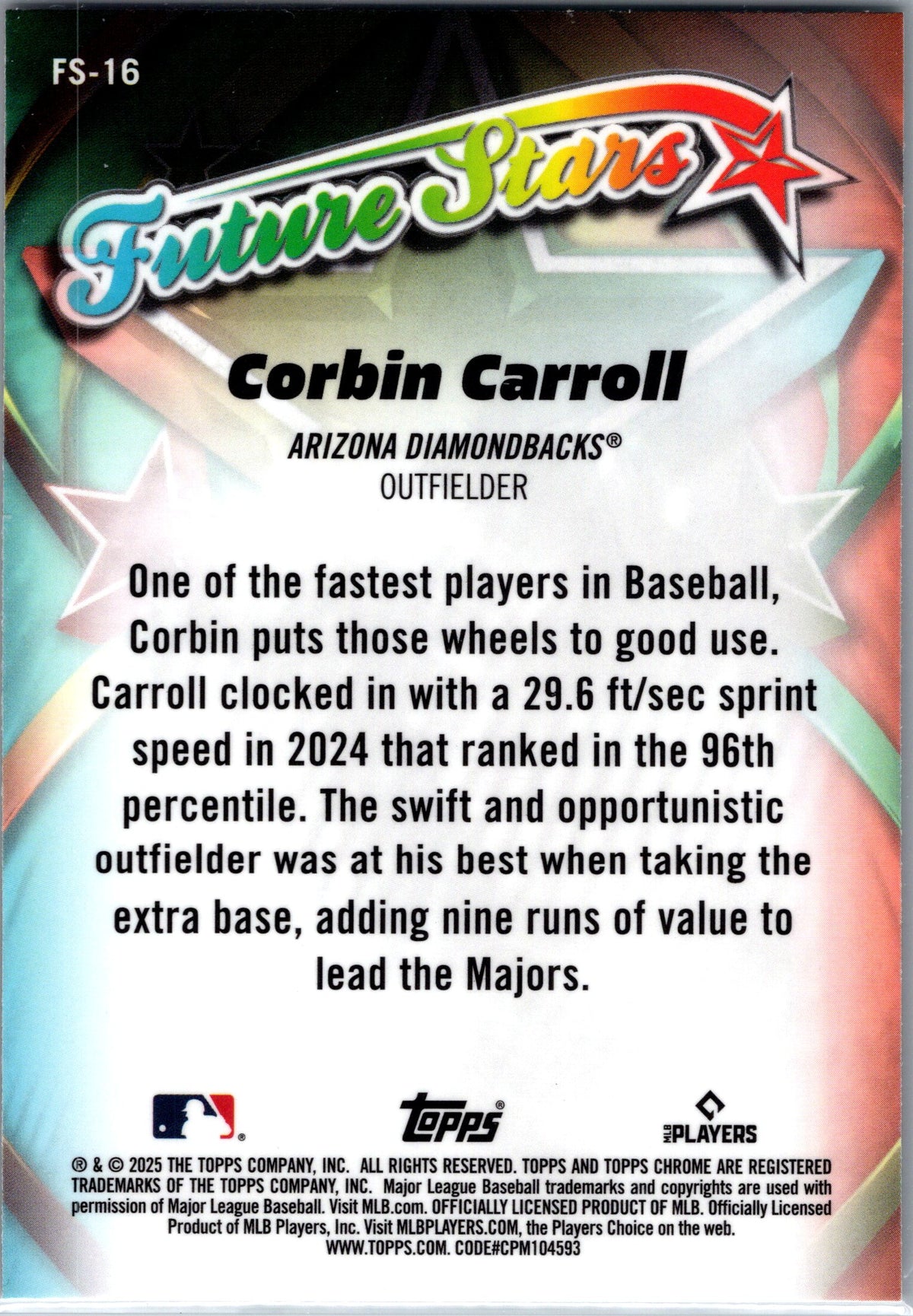 2025 Topps Chrome #FS-16 Corbin Carroll Future Stars