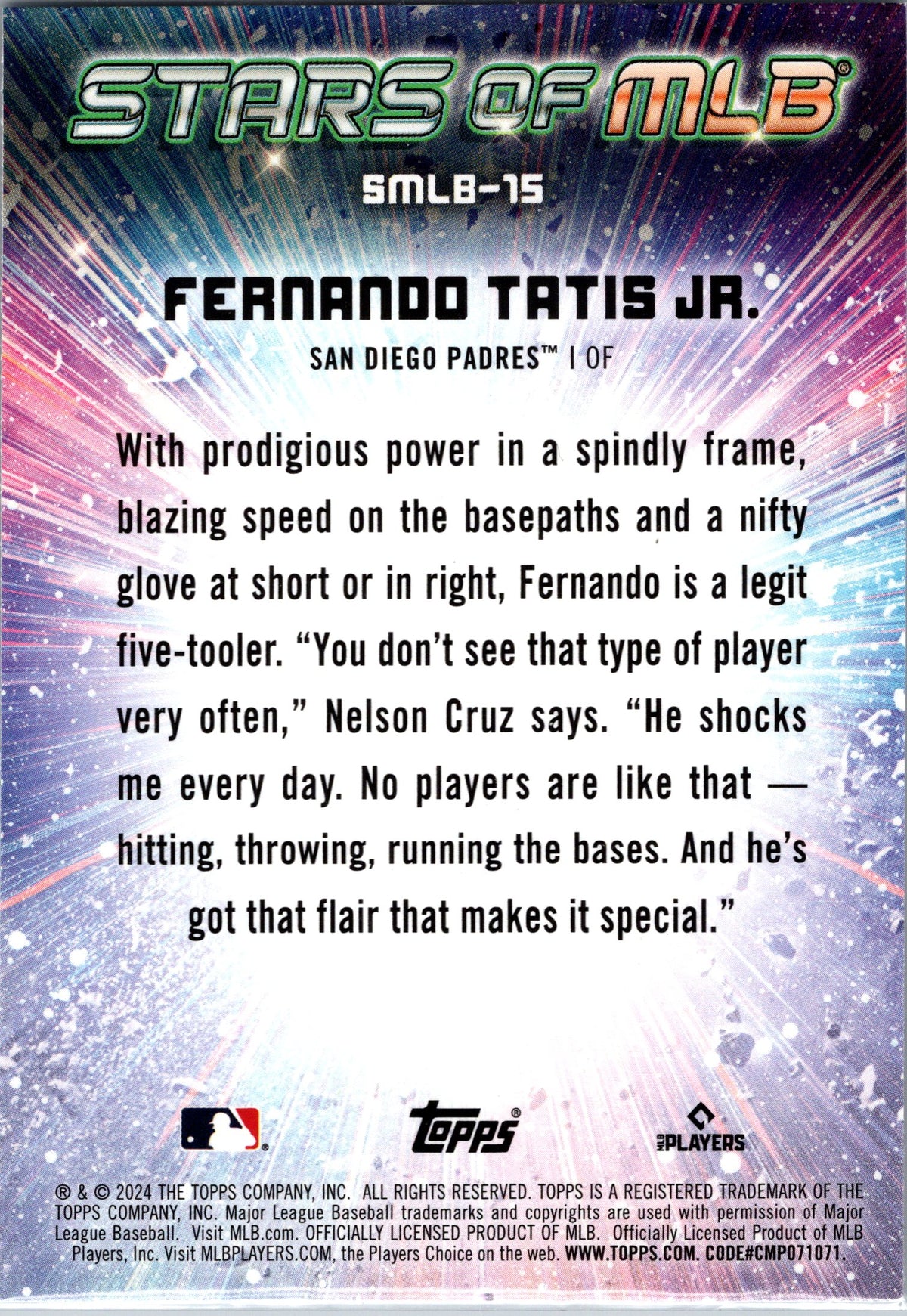 2024 Topps #CSMLB-15 Fernando Tatis Jr. Stars of MLB Chrome